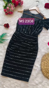 MYDU SHOP | MS 2308 – ĐẦM LƯỚI KIM SA PHỐI REN NGỰC SANG TRỌNG