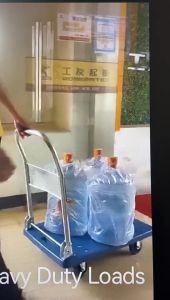 ｛Local Seller +Free Delivery} Hand Trolley ( Foldable ) Load Weight 150kg (  Grey Colour ) Installed Trolley With Yellow Cap Fast Delivery (SG Local Physical Store)