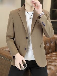 HENGYUANXIANG | Spring Autumn New Style Mens Casual Business Suit Slim Fit Iron Free Single Jacket Fashionable Polyester Fiber Urban Fashion