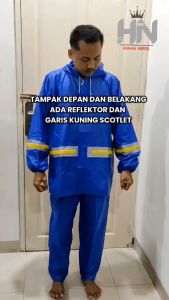 Jas Hujan Elephant Brand Reflekta Setelan Jaket Celana Mantel Mantol Ujan Raincoat PVC Merk Gajah