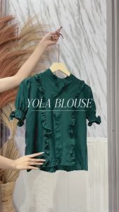 SHINE FASHION - YOLA TOP RUFFLE ATASAN BLOUSE WANITA / KOREAN STYLE SHIRT - PN