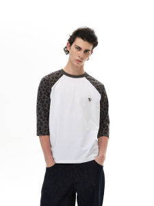 WLNEXT | Summer Ins Style Leopard Print Raglan 3/4 Sleeve T-Shirt