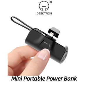 DESKTRON Portable Mini Power Bank 5000mAh 22.5W Portable Charger Type C & Lighting PD Quick Charge Capsule PowerBank .