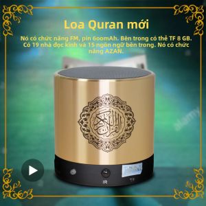 Loa Bluetooth Hồi Giáo Quran Azan Hộp Âm Thanh Kim Loại Không Dây Di Động Có Đài FM Cho Máy Nghe Nhạc Thánh Kinh Ramadan