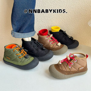 TS Genuine Goods Kids High Cotton-Padded Shoes Winter Fleece-lined Boys Casual Shoes Girl Cotton-Padded Sneakers Baby Warm Shoes