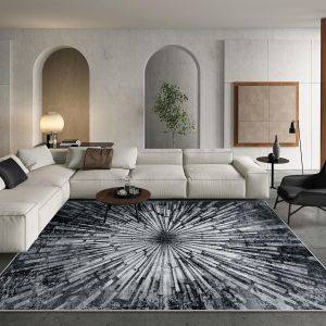 Minimalist Abstract Living Room Rug Nordic Line Style Decorative Carpet Dirt-Resistant Wear-Resistant Bedroom Bedside Rug Study Room Floor Mat 简约抽象客厅地毯 北欧线条风装饰地毯 耐脏耐磨卧室床边毯 书房地垫 FUNIANQI