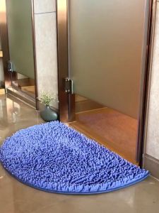 Soft Carpet Anti-Slip Bathing Room Floor Door Dirt Barrier Semi Circle Cushion Mat Rug [SG INSTOCK]