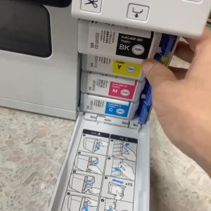 หมึกตลับ4 สี และกล่องซับหมึก สำหรับ Epson ColorWorks C4050 กันน้ำทุกสี ปริมาตร 50 ml