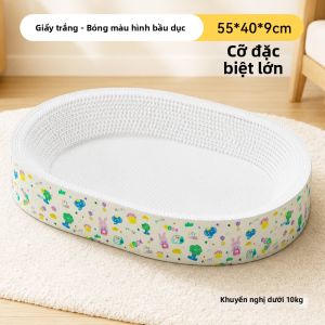 HELLOLEIBOO | Bàn Chải Móng Mèo và Giường Ngủ Đa Năng Hình Oval Siêu Lớn