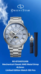 Orient Star RE-BT0007L00B Mechanical Classic M45 Metal Strap 41.0mm Limited Edition Watch 190 Pcs
