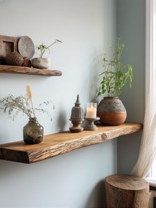 Retro Pure Original Wood Corner Wall Mounted Shelf Storage Rack Layered Wall Mounted Shelf Wide Original Partition Board