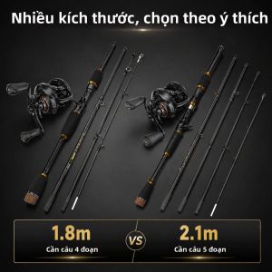 DEUKIO | DEUKIO 4/5 Phần Cần Câu Baitcasting Và Combo Máy Câu Tỷ Lệ Bánh Răng 7.0:1 Lực Kéo Tối Đa 8KG Hợp Kim Nhôm Dây Câu Cho Câu Cá Bass Nước Ngọt
