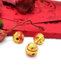 Gorudo Jewellery 999 Pure Gold Colored Treasure Bowl Spinning-Charm 聚宝盆舞狮绣球 ( 转运珠 )
