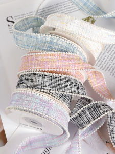 ริบบิ้นผ้าไหมมัดย้อมมุก DIY แฮนด์เมด บรรจุภัณฑ์เร็ว เครื่องประดับผม วัสดุสำหรับทำเครื่องประดับผ้า ริบบิ้นผ้าไหม