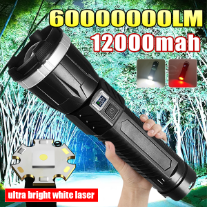 Most Poweful LED Flashlight 6000000LM Strong Light Torch Rechargeable Lamp High Power Long Shot 4km Tactical Flashlights Camping