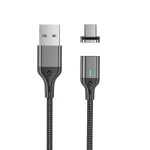 Cáp Sạc Nhanh Từ Tính AUFU 3A Dây Đồng Bộ Dữ Liệu Type C Với Micro USB Cho iPhone Xiaomi Huawei Realme - Dây Sạc Nam Châm Bện
