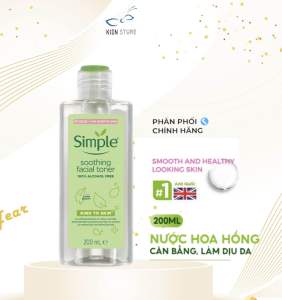 (CHÍNH HÃNG) Nước hoa hồng Simple Toner Simple Kind To Skin Soothing Facial 200ml