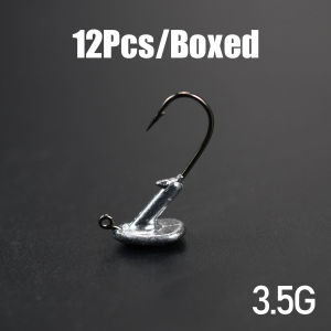 Topranc 12 Cái Móc Câu Cá Đáy Ngược Có Đầu Chì Với Trọng Lượng 35/5/10g Mồi Mềm Có Gai Thép Carbon Cho Ao Hồ