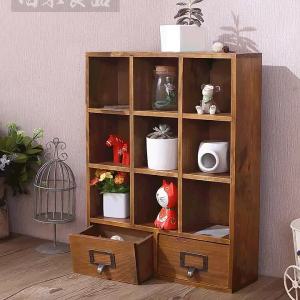  YYBAIO | Tủ Gỗ Lưu Trữ Phong Cách Retro cho Đồ Chơi Vật Phẩm Nhỏ Mỹ Phẩm