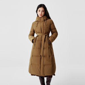 Koradior | High-density Down Padded Overknee Cinched Waist Hourglass Petal-shaped Coat