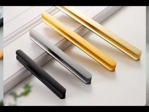 Cabinet Pulls Euro Style Extended Wardrobe Handle Gold/Black Furniture Wardrobe Pull