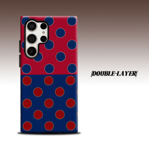BILIBILI | Red Blue Dots For Samsung Galaxy S26 S25 S24 A56 A36 Dual Layer Luxury Fashion Full Lens Protective Case