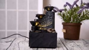 Fountain Water Falls 6.7 Inch Relaxation Waterfall LED Decorative Indoor Tabletop Water Fountain Desktop small fountain decoration water fountain indoor display Falls