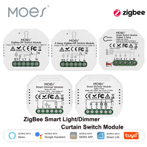 MOES | MOES Tuya ZigBee 3.0 Smart Light Switch Relay Module 1/2/3 Gang Smart Life/Tuya App Control Works with Alexa Google Home Yandex