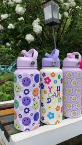 Thermos Bottle Portable Thermos Cup with Straw Tumbler Vacuum Sports Bottle Printed Water Bottle Stainless Steel Tumbler 1000ML tumbler tahan sejuk