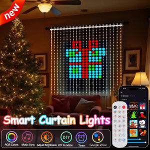 Christmas Gifts!! Smart Curtain Lights with APP Control Music Mode IP65 Waterproof Outdoor Christmas Lights Home Decor