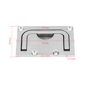 76x55mm Boat Recessed Hatch Square Flush Lift Ring Handle 316 Stainless Steel Deck Hatch Marine Hardware Boat Accessories