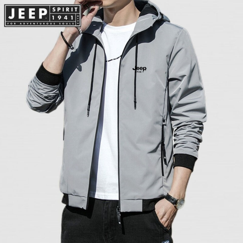 JEEP SPIRIT 1941 ESTD 2023 new printed hooded jacket comfortable and breathable