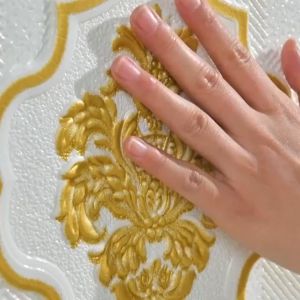 Big Size 90 X 70cm No Trace Thickened Wall Sticker with Wall Border 3D Carve Self adhesive PE Foam Wall Skirt Wallpaper Waterproof Bedroom Living Room Decoration Waistline Sticker