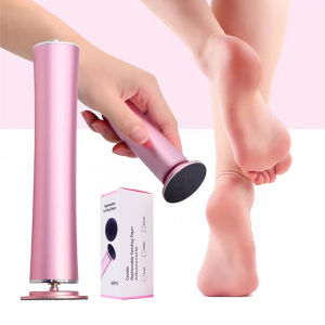 Rechargeable Electric Foot File Callus Remover with 60 Sandpaper Disks Aluminum Pedicure Tool Cordless Foot Care Machine Black P