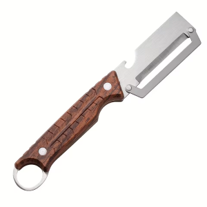 Stainless Steel Peeler With Wooden Handle For Peeling And Slicing Fruits And Vegetables Durable And Smooth Operation