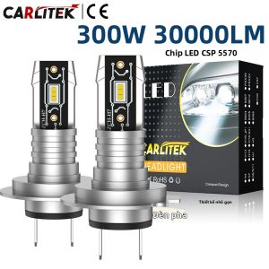 2 Bóng Đèn Pha LED H7 300W 30000LM 6500K Kích Thước Mini 1:1 Lắp Đặt Dễ Dàng Đèn Pha Cốt/pha Xa Chip 5570 CSP STG 12V 24V