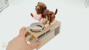 Dog Stealing Coin Bank Dog Eating Coin Creative Coin Bank 狗狗吃钱钱罐扑满