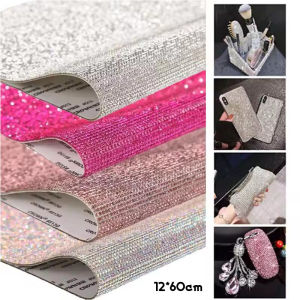 1Pcs Adhesive Backing Water Diamond Sticker - SS6 12X20cm Self Adhesive Patch Diamond Strip Decoration