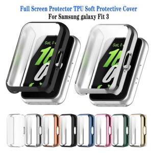 Soft TPU Protective Cover for Samsung Galaxy Fit 3 Smart Watch All-around Screen Protector for Samsung Fit3 Bumper Accessories
