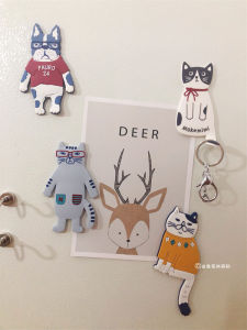 Retro Cute Cat Magnetic Hooks Fridge Magnets Home Decor Cartoon Magnetic Stickers No Drilling Required Hooks Kitchen Accessories
