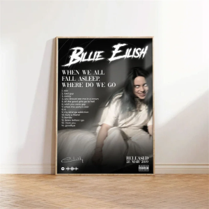 Rap Music Album Cover Happier Than Ever Poster Aesthetic Rapper Hip Hop Rock Canvas Wall Art Ideal for Room Decor