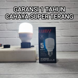 LUBY LAMPU LED BULB CAPSULE 5W 10W 14W 18W 28W 38W 45W 50 WATT CAHAYA PUTIH SNI BERGARANSI 1 TAHUN BAGUS KUALITAS TERJAMIN