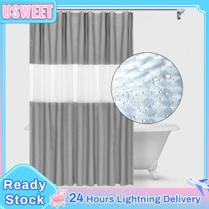 PEVA Shower Curtain With Hooks Fabric Shower Curtain Liner Splicing Black Shower Stall Curtain Prevent Mildew Shower Curtain Liner 3D Waterproof Bathroom Shower Curtain No Punching For Home Hotel Machine Washable Curtain 180*180CM