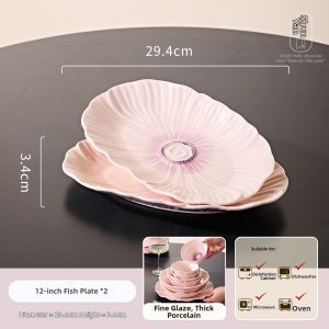 Aesthetic French Underglaze Purple Ceramic Plate