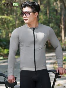 Wosave New Long Sleeve Cycling Suit Quick Dry Outdoor Road Cycling Mens Set Spring Autumn Simple Style Versatile Professional Riding Clothes