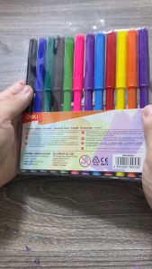 Bút Lông Màu Dạ Nước Fiber Pen Nét 1mm Deli - Màu Tươi An Toàn Không Tòe Ngòi