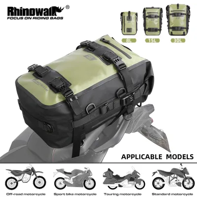 Rhinowalk Motorcycle Side Bags 100% Waterproof Two Colors 8-30L Large Capacity Multifunctional Tail Bag Portable Shoulder Bag Modular Combination Travel Cycling Storage Saddle Bag Suitable For Various Models Motorcycle Accessories