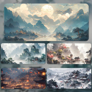 Large Size Gaming Mousepad Chinese Landscape Office Keyboard Pad Computer Slide Mouse Mat Home Use Anti-Fatigue Mat