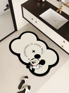 พื้นรองเท้าห้องน้ำกันลื่น ผ้าพันคอสัตว์ลายการ์ตูน ดูดซับน้ำได้ดี สำหรับใช้ในบ้าน สำหรับพื้นห้องน้ำ ห้องน้ำ ห้องน้ำส่วนบุคคล