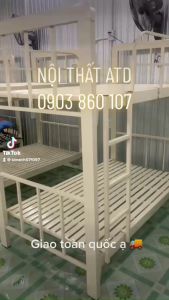 Giường ngủ tầng cho người lớn bằng sắt hộp cao cấp lăp ráp tận nơi các quận hcm